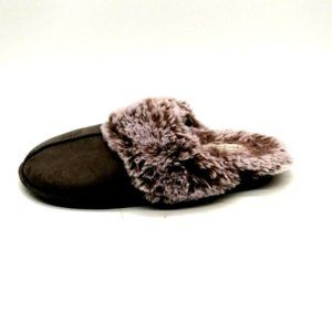 Jessica Simpson Womens Flat Heel Slide Slippers Faux Fur Lined Gray Sz L 8-9‎